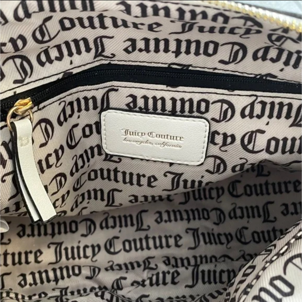 Juicy Couture Heritage Denim White Medium Satchel Crossbody Bag - Picture 7 of 8